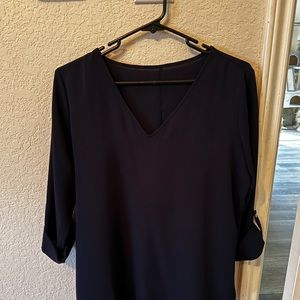 Navy Blue Flowy Top Small
